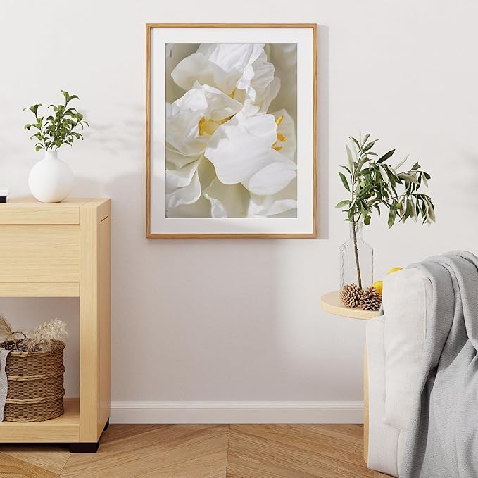 23x29 Oak Wood Frame, 23"x29" Poster Frame, 23x29 Picture Frame with Mat for 19x25, Rustic Wood Frame 23 x 29 with Real Glass, 23" x 29" Art Frame, 23x29 Puzzle Frame (Natural Oak Color, 1 Pack)