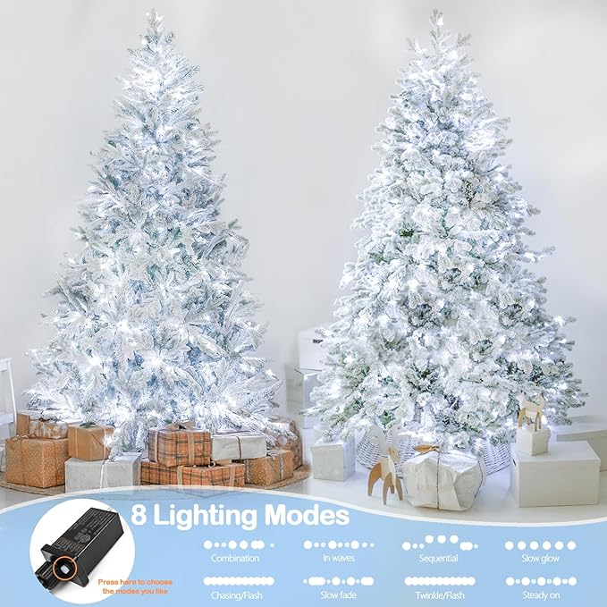 Upgraded 165FT 500 LED Christmas Outdoor Decoration Lights & Indoor, Memory Function & Timer & 8 Modes, Green Wire Waterproof String Lights for Christmas Tree Holiday Party Garden Decor (Cool White)