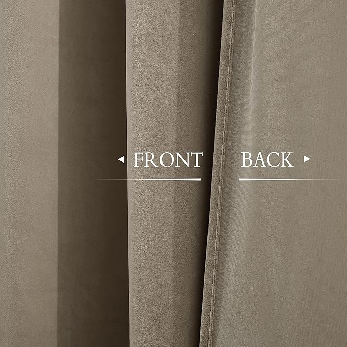 StangH Extra Long Curtains Velvet - High Ceiling Tall Curtains 120 inches Long for Villa/Living Room, Light Blocking Energy Saving Door Curtain Drapes, Camel Beige, W52 x L120, 2 Panels