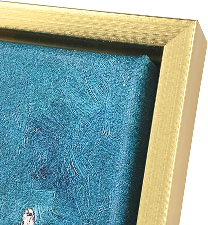 Wieco Art Framed Wall Art Canvas Prints of Almond Blossom by Vincent Van Gogh Paintings Reproduction Abstract Artwork for Wall Decor Golden Frame