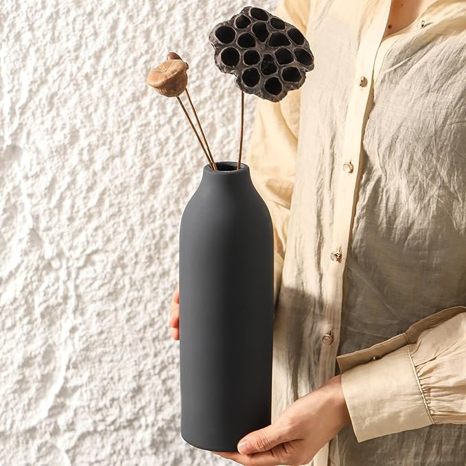 Ceramic Vase Set of 3,Flower Vase Home Decor,Modern Farmhouse Decor, Pampas Grass Dried Fresh Flowers,Bedroom,Living Room,Bookshelf Decoration, Centerpiece Table Decor,Boho Decor.