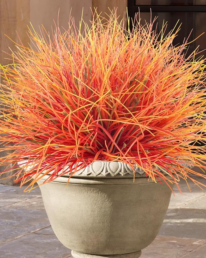 36 Pcs Artificial Fall Grass Plants Outdoor Faux Fall Flowers UV Resistant Autumn Grass Fake Greenery Shrubs Decor for Home Table Centerpiece Party Garden Window Box Thanksgiving Harvest