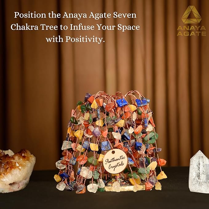 7 Chakra Healing Crystal Tree of Life Handmade Gemstone Bonsai Trees for Home and Office Desk Decor Feng Shui Money Tree for Positive Energy, Wealth, Luck, Reiki, Protection, Spiritual Gift for Women