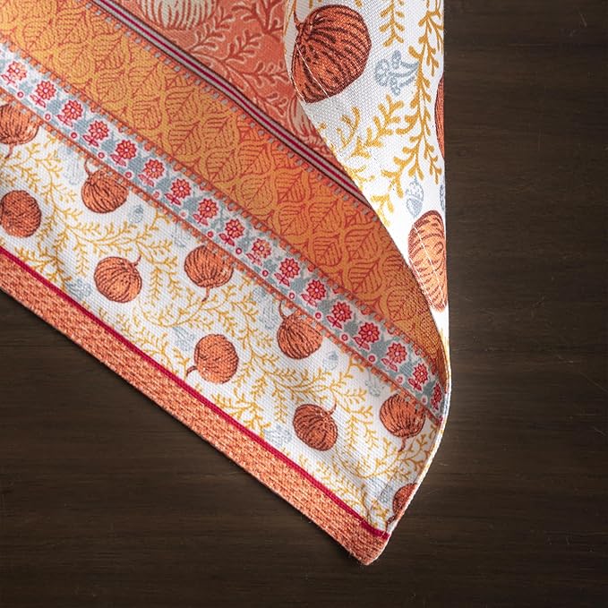 Maison d' Hermine Placemats Set of 4 100% Cotton Washable Cloth Place Mats, Reusable Table Mats for Kitchen Dining Decoration, Party, Wedding, Restaurant (Harvest Festival, 13" x 19")