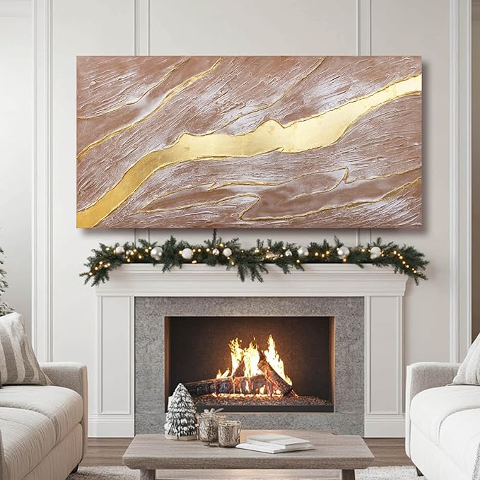 Contemporary Wall Art Abstract Canvas Wall Pictures Neutral Wall Poster Prints 24"x48" Wall Decorations for Bedroom Office Decor