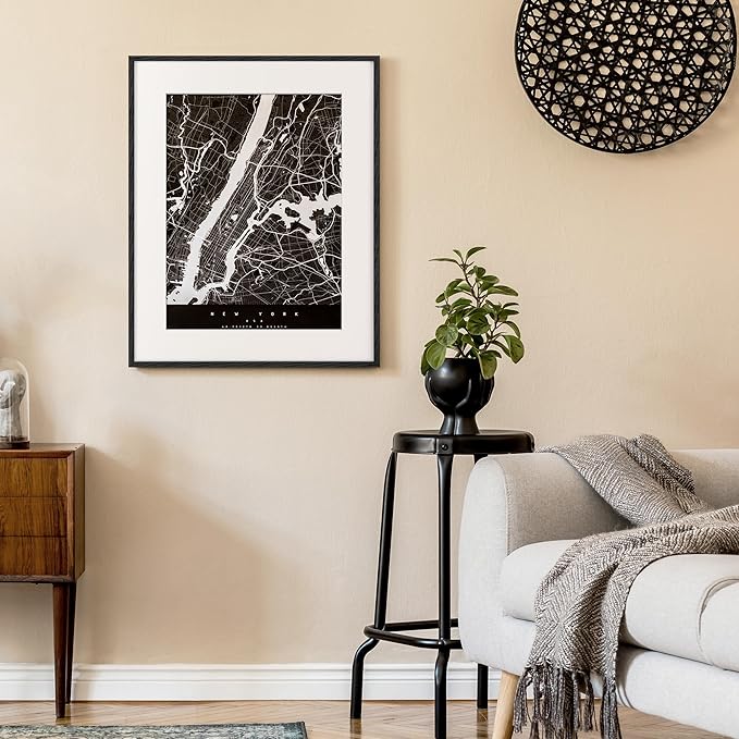 Black Picture Frame 24x30, Oak Wood Poster Frames 24 by 30, 24 x 30 Picture Frames with Tempered Glass, 18x24 Frame Matted to 24x30, Large Wooden Photo Frame 24x30, 1 Pack