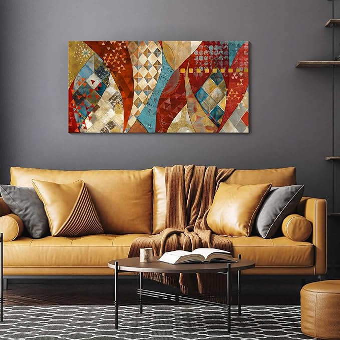 YDYSUNE Extra Large Wall Art Vintage Red and Orange Picture Painting Artwork Abstract for Living Room Bedroom Dinning Room Home Office Wall Decor 20X40IN