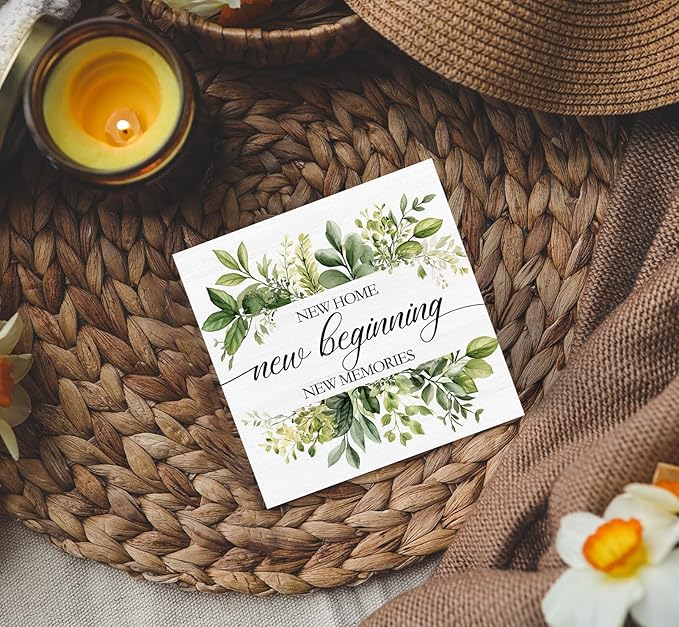 House Warming Gifts, New Home Signs for Home Decor, New House Gifts for Couple, Housewarming Desk Decorations 5x5 in