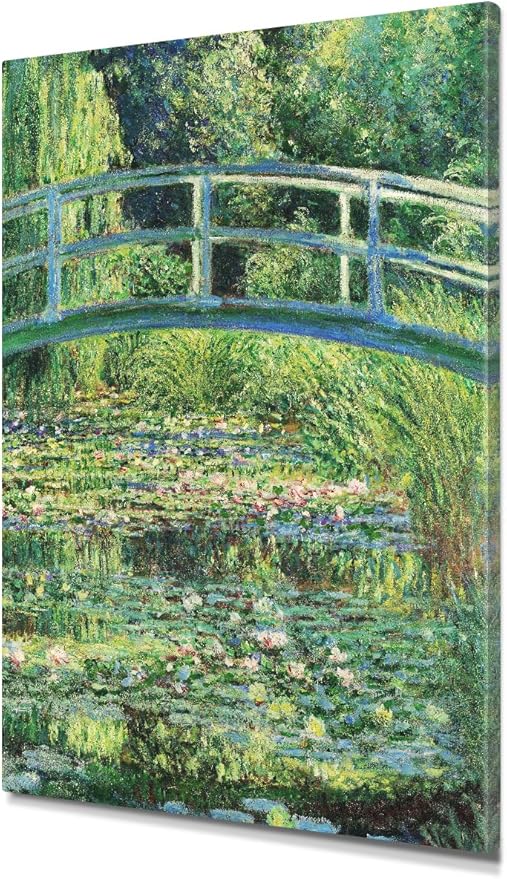 DECORARTS - The Japanese Bridge (The Water-Lily Pond), Claude Monet Art Reproduction. Giclee Canvas Prints Wall Art for Home Decor 24x20