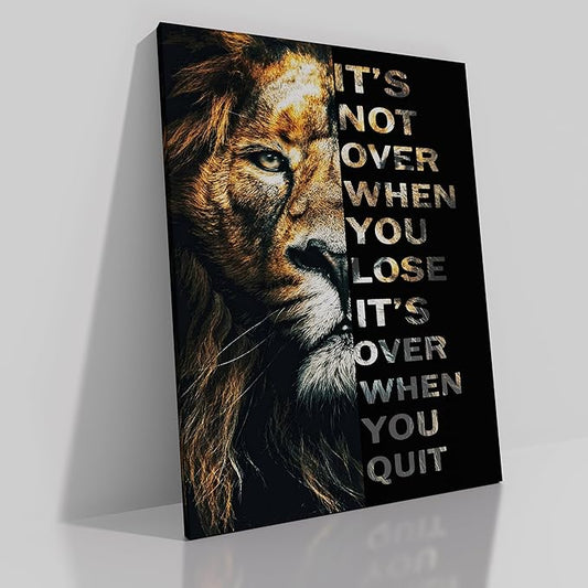 Animal Motivational Posters Lion Picture Entrepreneur Art Quotes Canvas Poster Print Painting Artwork for Home Office Pictures Big Inspirational Wall Decor Framed Ready to Hang [30''W x 40''H]