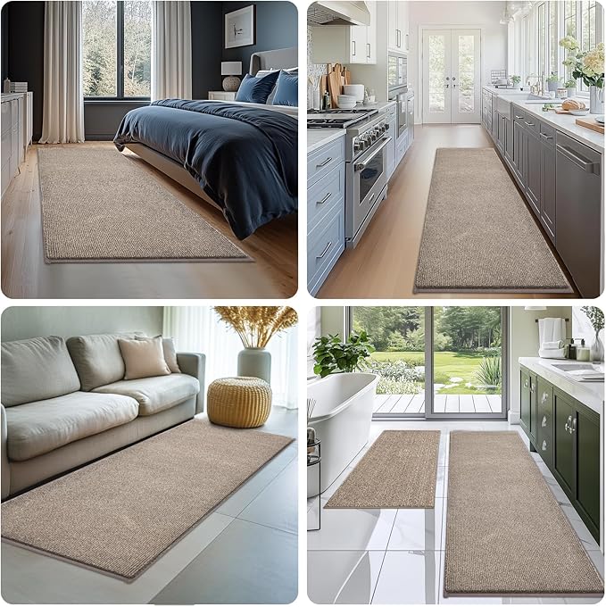 Washable Kitchen Rugs Set of 2 (24" x 35.5" + 24" x 59" Rectangular), Kitchen Mats for Floor, Indoor Entryway Runner Rugs for Laundry, Bathroom, Door, Bedroom (Roll Packing)