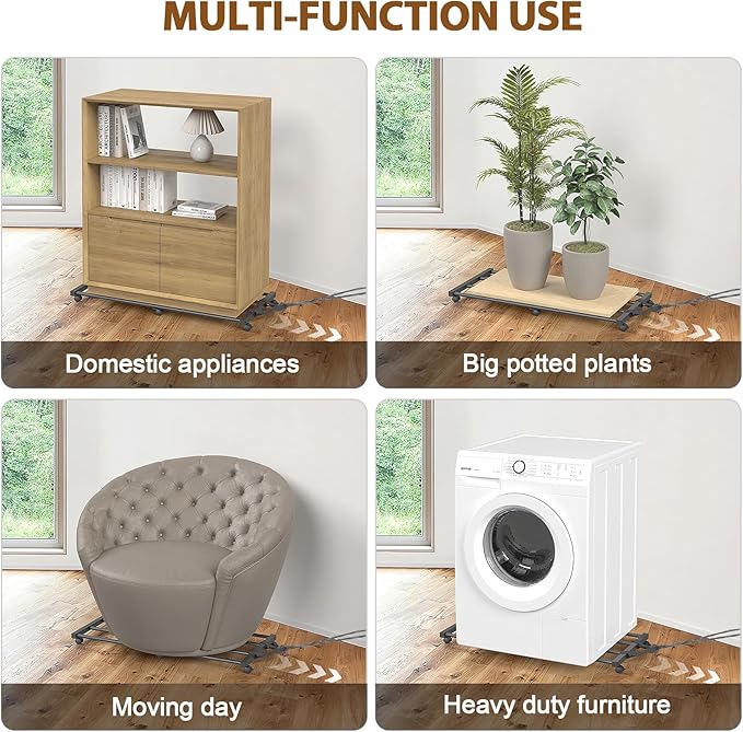 Mr IRONSTONE Lengthened Under Bed Storage with 6 Wheels, Rolling Underbed Storage with Handle, Metal Under the Bed Storage with High Load Capacity Up to 80LBS (2 Pack (36.42"x16.73"x2.36"))