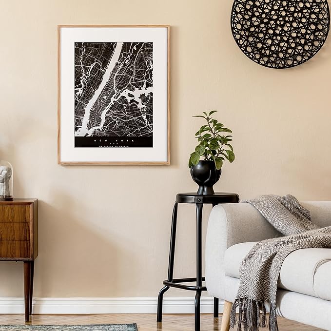 24x30 Oak Wood Picture Frame, 24"x30" Poster Frame for Wall, Rustic Wood Frame 24x30 with Real Glass, 24 x 30 Frame with Mat for 18 x 24, 24x30 Picture Frame for Wall (Beige Oak Color, 1 Pack)