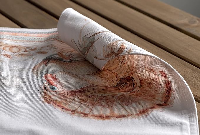 Maison d' Hermine Placemats Set of 4 100% Cotton Washable Cloth Place Mats, Reusable Table Mats for Kitchen Dining Decoration, Party, Wedding, Restaurant (Giving Thanks, 13" x 19")