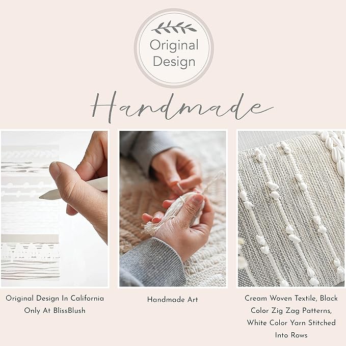 Gray Decorative Lumbar Pillow Cover 14x36, Boho Long Throw Pillow for Bed, Accent Lumbar Throw Pillow Case, Modern Farmhouse Textured Lumbar Cushion (Cover ONLY)