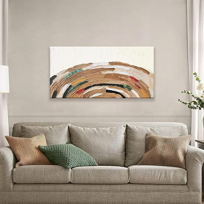 Tsomzxng Abstract Canvas Art Wall Decor Yellow Brown Wall Art Painting Abstract Art Prints Minimalist Decor Artwork Pictures For Bedroom Kitchen Office Bathroom Home Wall Artwork 20"×40"