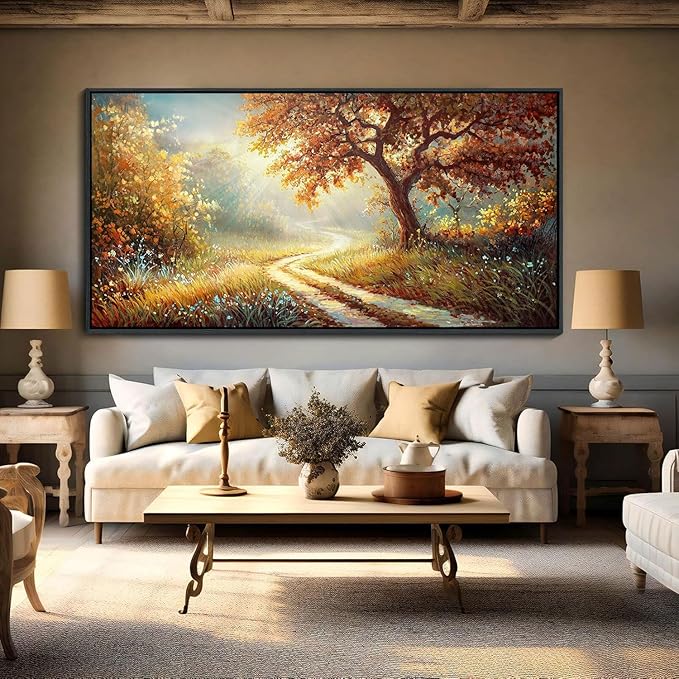 Forest Canvas Wall Art Large Wall Decor for Living Room Farmhouse Landscape Painting Wall Pictures Office Mural Farmhouse Home Decor 20x40 Inches Wood Framed