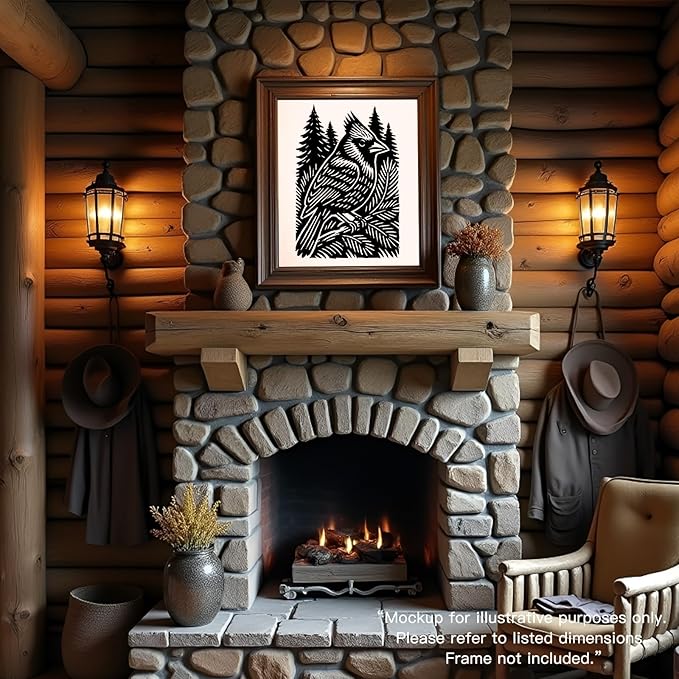 Caelumis Vintage Wall Art Decor Prints Black And White Pictures Posters For Farmhouse Living Bedroom Bathroom Room kitchen Handmade Unframed (Cardinal 12x16in)