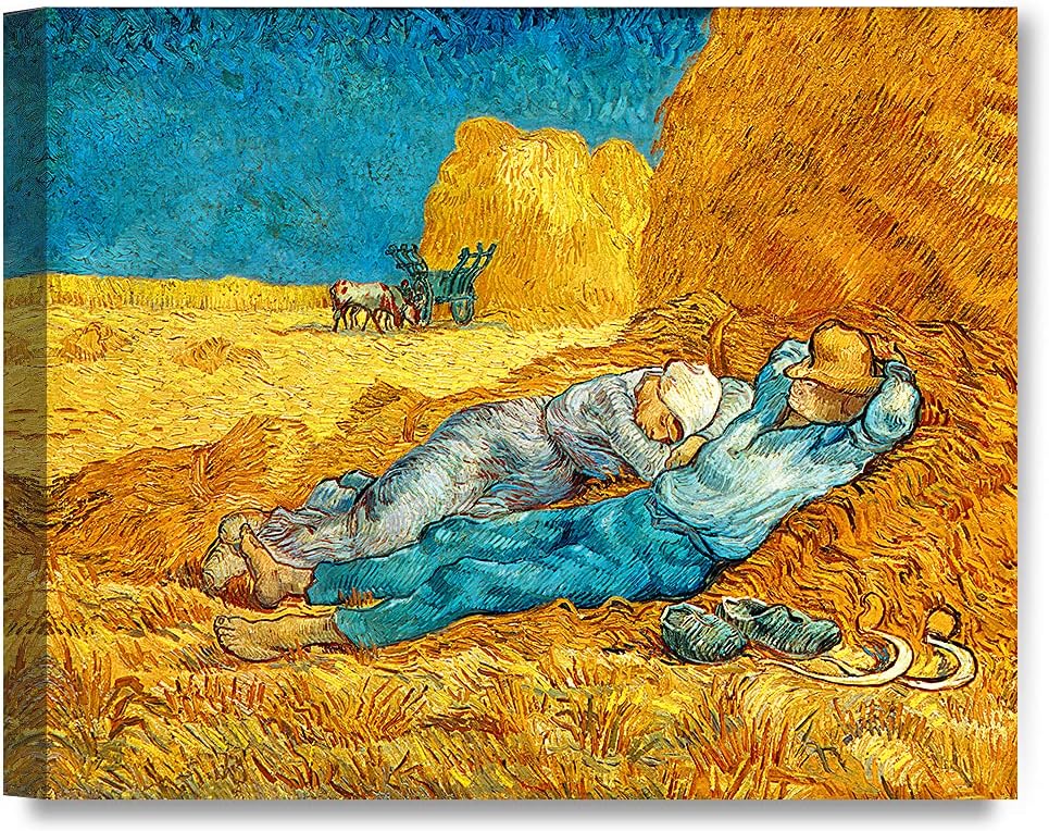 DECORARTS - Noon: Rest from Work, Vincent Van Gogh Art Reproduction. Giclee Canvas Prints Wall Art for Home Decor 30x24