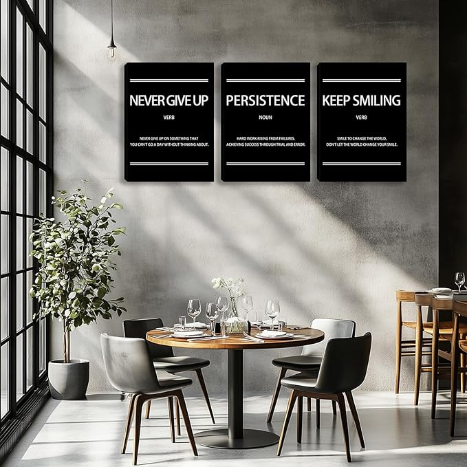 Motivational Wall Decor Paintings Inspirational Office Wall Decor Posters Prints 3 Pieces Bedroom Decor Living Room Office Canvas Picture Wall Painting Home Decoration Framed Artwork (36''W x 16''H)