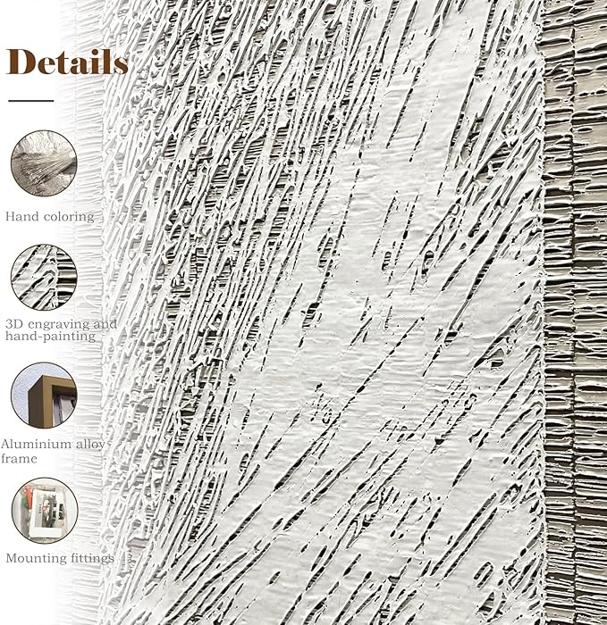 BrightA Handmade Canvas Wall Art for Dining Room and Kitchen Framed Abstract Paintings Framed Paintings for Living Room 27.6"x39.3"