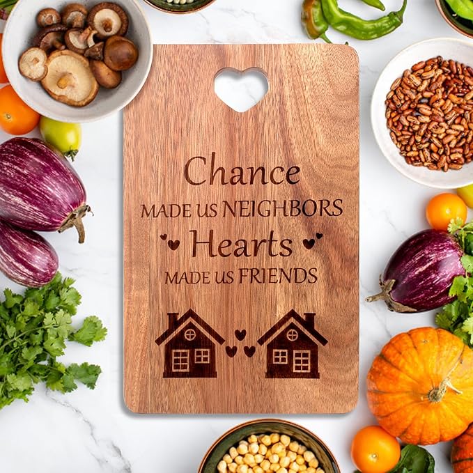 Neighbor Gifts Wooden Charcuterie Boards Cool Housewarming Christmas Presents for Neighbors Friends Thank You Welcome Gifts for New Neighbors Cutting Board Appreciation Xmas Neighborly Gifts