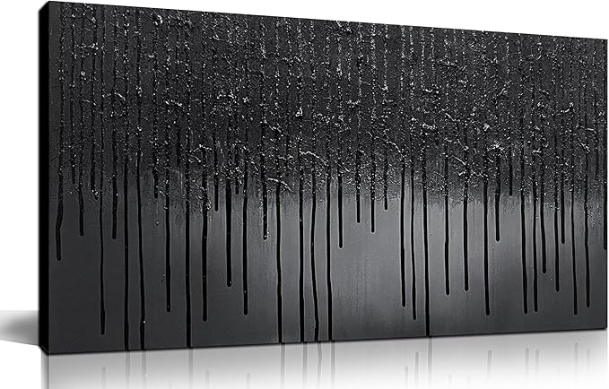 Abstract Canvas Wall Art for Living Room Black Painting Wall Art for Bedroom Modern Wall Decor for Office Size 20 x 40 Inch