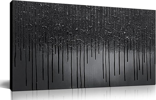 Abstract Canvas Wall Art for Living Room Black Painting Wall Art for Bedroom Modern Wall Decor for Office Size 20 x 40 Inch