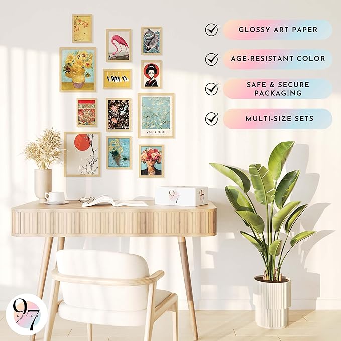 97 Decor Vintage Eclectic Wall Art Prints - Maximalist Funky Pictures, Bright Famous Artist Prints For Wall Decor, Gallery Colorful Art Posters For Bedroom (unframed)