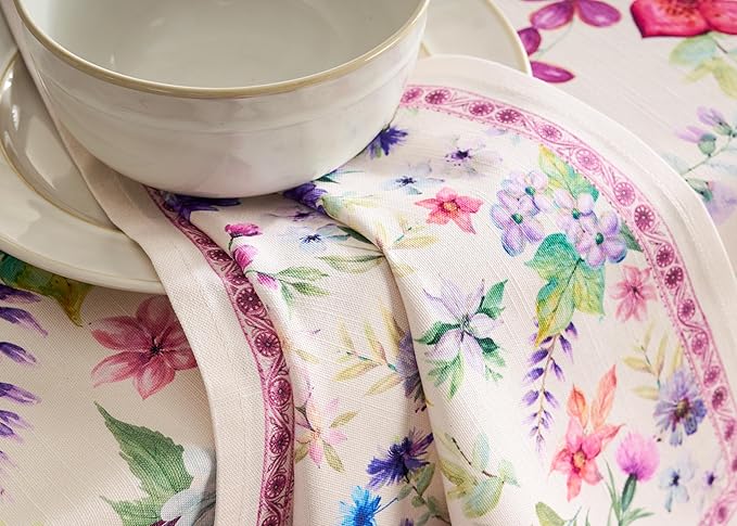 Maison d' Hermine Cloth Napkins Set of 4 100% Cotton Everyday Reusable Square Napkins Cloth Washable, Dinner, Party, Wedding, Restaurant, Spring/Summer (Chardon, 20" x 20")