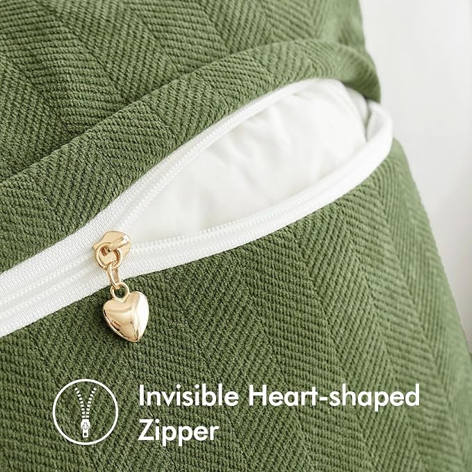 MIULEE Pack of 2 Sage Decorative Pillow Covers 20x20 Inch Soft Chenille Luxurious Couch Throw Pillows Farmhouse Cushion Covers with Elegant Design for Sofa Bedroom Living Room Home Decor