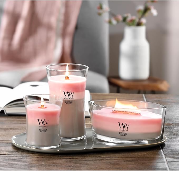 WoodWick Large Hourglass Candle Shoreline - Premium Soy Blend Wax Pluswick Innovation Wood Wick Made in USA