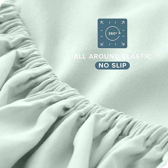 Bare Home Queen Sheet Set - Luxury 1800 Ultra-Soft Microfiber Bed Sheets - Double Brushed - Deep Pockets - Easy Fit - 4 Piece Set - Bedding Sheets & Pillowcases (Queen, Spring Mint)