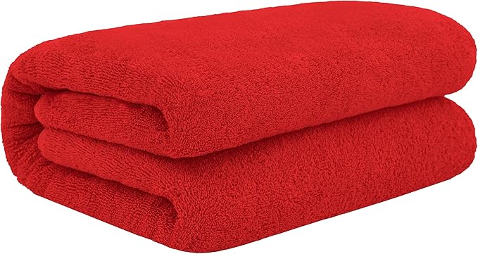 Cotton Paradise 100% Cotton 40x80 Oversized Bath Sheet, Extra Large Turkish Bath Towels for Bathroom, Red Bathsheet