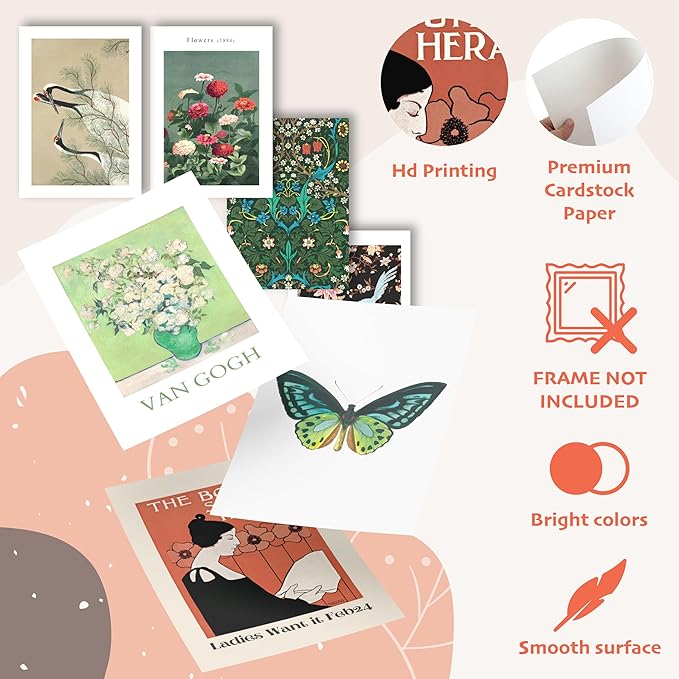 97 Decor Eclectic Wall Decor - Vintage Boho Wall Art Prints, Retro Maximalist Aesthetic Pictures, Gallery Prints Funky Eclectic Posters for Bedroom Home Dorm Decorations (Unframed)