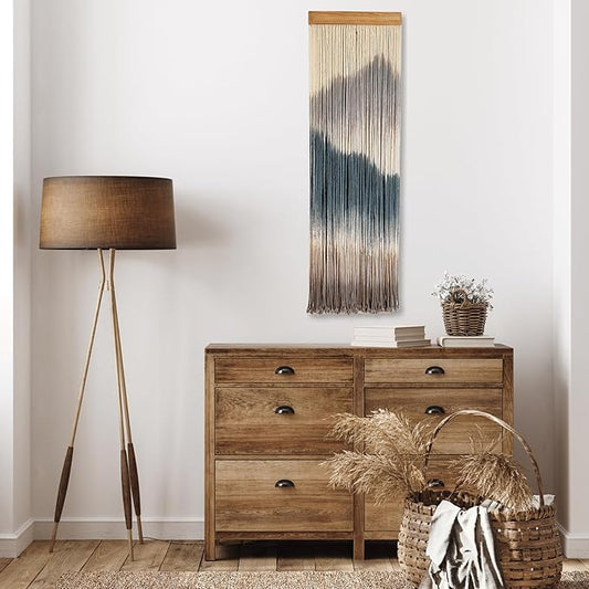 Knots & Beyond 'Mini' Collection, Macrame Wall Hanging, Dip Dye Fiber Art Wall Art, Tie Dye Tapestry, Boho Wall Decor for Above Couch, Headboard, Living Room Decor Wall, Woven Macrame Art, Quantity 1,