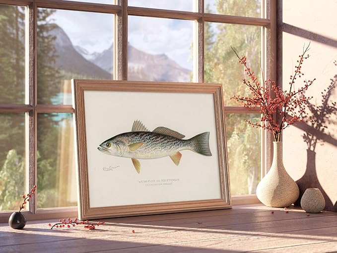Vintage Fish Wall Art Prints (Set of 6) - Unframed - 8x10s | Fishing Dcor | Vintage Decor | Kitchen Wall Art | Kitchen Wall Decor