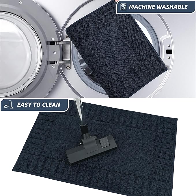 BEQHAUSE-Kitchen-Rugs-and-Mats Non Slip Kitchen Mats for Floor Absorbent Kitchen Rugs Machine Washable Kitchen Floor Mat,Navy Blue 20”x30”