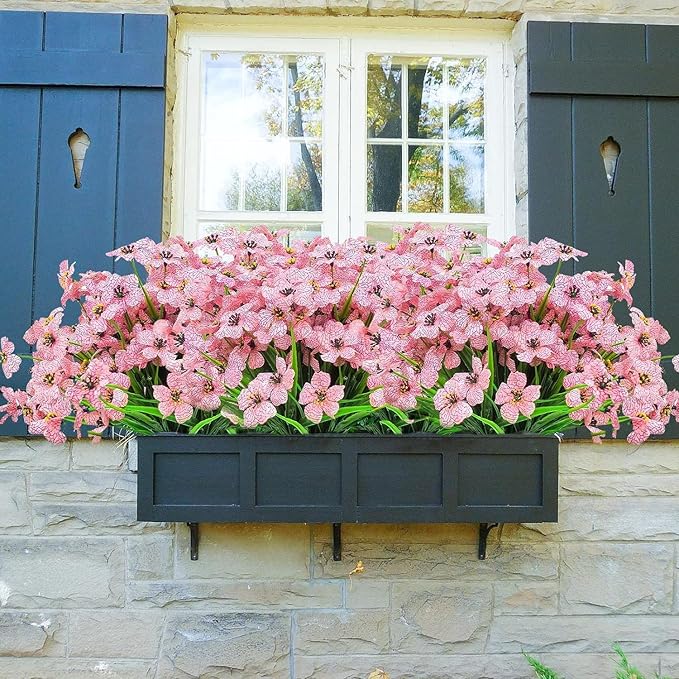 2 Pcs Artificial Hanging Flowers Fake Mums for Outdoor Fall Decorations, UV Resistant Fake Hanging Plants Faux Silk Daisy Flowers for Home Outside Garden Porch Planter Decor (Yellow)