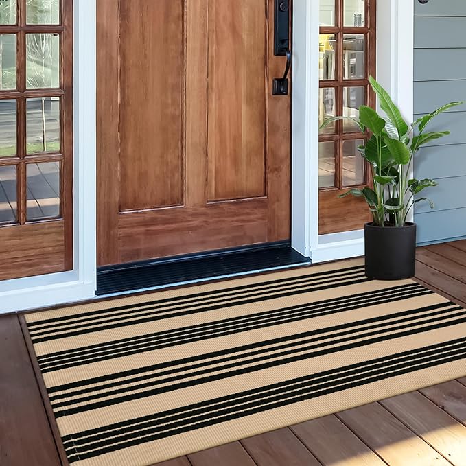 OJIA Fall Front Door Mat 24"x51", Machine Washable Porch Rug Halloween Outdoor Door Mat Striped Entryway Rugs Indoor Outdoor Rugs Cotton Woven Entry Rug for Kitchen/Bathroom/Farmhouse/Home Entrance