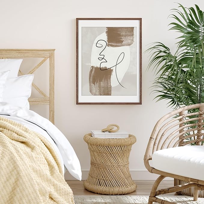 Fun Memories 18x24 Wood Frame, Natural Solid Oak Wood Poster Frame 24 x 18 with Tempered Glass, Wood Picture Frame 18 x 24 for Posters, 18''x24'' Matted Frame for 16x20 Picture, Walnut Color