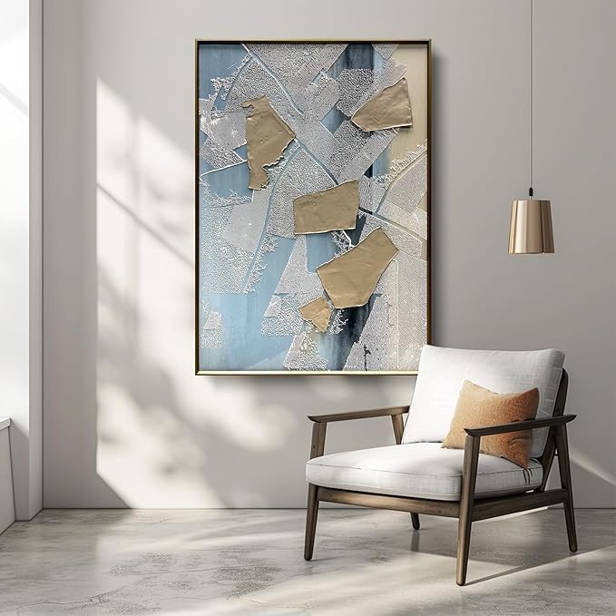 BrightA Large Framed Canvas Wall Art for Living Room and Bedroom Black and White Abstract Canvas Painting Wall Decor with Gallery Style 27.6"x39.3"