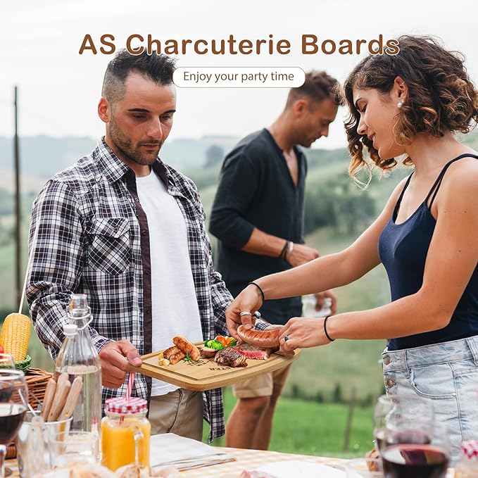 Joeyan Fathers Day Gift, Birthday Gifts Ideas for Dad, Best Dad Ever Cutting Board, Personalized Engraved Wooden Chopping Board for Grill Master, BBQ and Grilling Present for Dad Grandpa Him Men