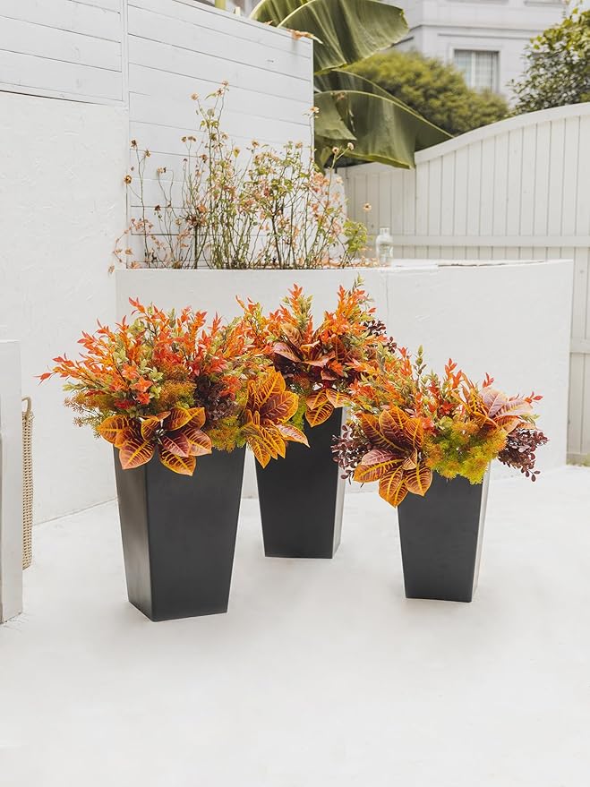 9pcs Fall Artificial Outdoor Branch with Seaweed Magnolia Leaves for Indoor Outside Hanging Plants Garden Porch Window Box Home Wedding Farmhouse Décor