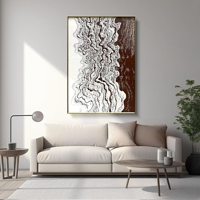 BrightA Canvas Wall Art for Bathroom and Office Handmade Oil Painting Wall Decor with Framed Design Modern Large Wall Canvas Art 27.6"x39.3"