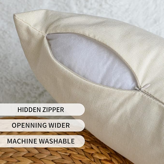 AVOIN colorlife Christmas Trees Star Green Throw Pillow Covers Set of 2, 12 x 20 Inch Snowflake Seasonal Winter Holiday Cushion Case Decoration for Sofa Couch