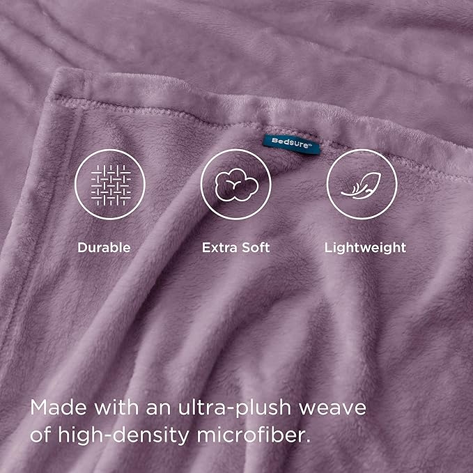 Bedsure GentleSoft Fleece King Size Blankets for Bed Fog Purple - Soft Lightweight Plush Cozy Fuzzy Luxury Microfiber, 108x90 inches