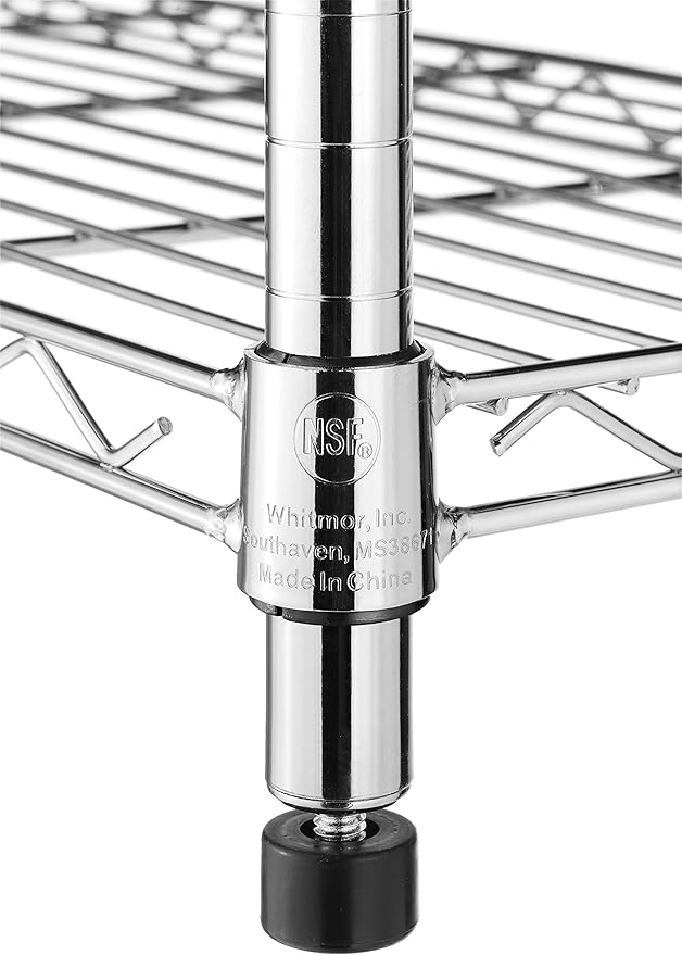 Whitmor 5 Tier Heavy Duty Shelving Unit, Metal Storage Shelves, 500 lbs Capacity per Shelf, Max 2500 lbs total, Easy Assembly Home Organizer for Pantry, Garage, Plant, 48"L x 18"W x 74"H