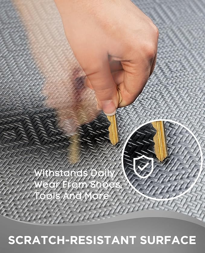 Ophanie Kitchen mats for Floor, Kitchen Rugs, 20x32 Anti Fatigue Standing Cushioned Mat, Waterproof, Comfort Ergonomic mat for Office, Home, Sink, 9/10 inch Thick Memory Foam Grey Non-Slip Bottom