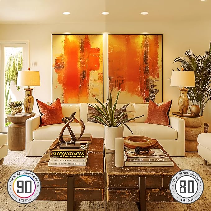 TORCHSTAR Basic Series 12-Pack 6 Inch Ultra-Thin LED Recessed Lighting with Junction Box, CRI90, Aluminum, 3000K Warm White, 5%-100% Dimmable Slim Recessed Downlight, 12W 1100LM, ETL and Energy Star